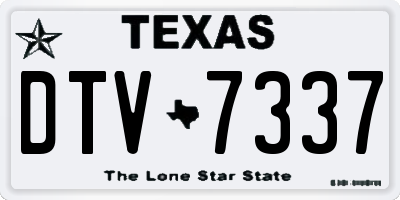 TX license plate DTV7337
