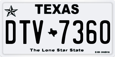 TX license plate DTV7360
