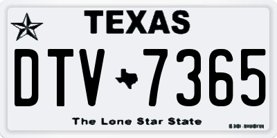 TX license plate DTV7365