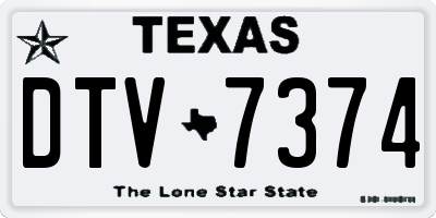 TX license plate DTV7374