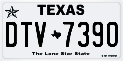TX license plate DTV7390