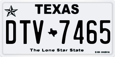 TX license plate DTV7465
