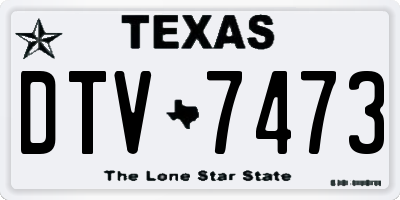 TX license plate DTV7473