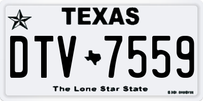 TX license plate DTV7559