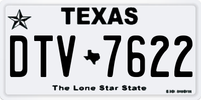 TX license plate DTV7622