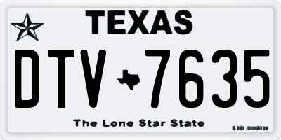 TX license plate DTV7635