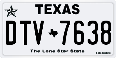 TX license plate DTV7638
