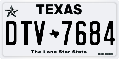 TX license plate DTV7684