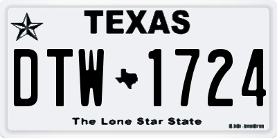 TX license plate DTW1724