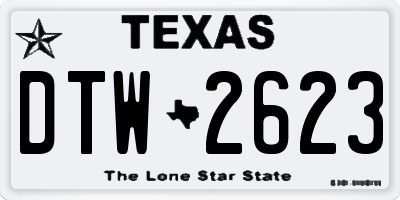 TX license plate DTW2623