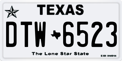 TX license plate DTW6523