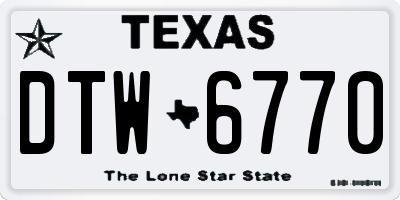 TX license plate DTW6770