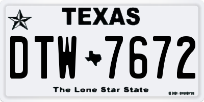 TX license plate DTW7672