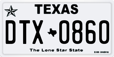 TX license plate DTX0860