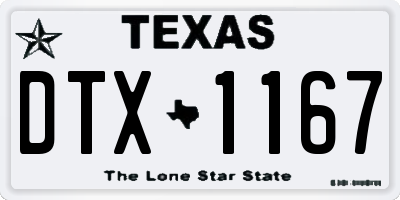 TX license plate DTX1167