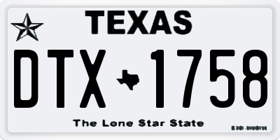 TX license plate DTX1758