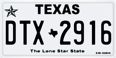 TX license plate DTX2916