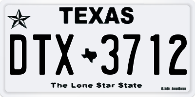 TX license plate DTX3712