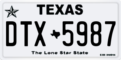 TX license plate DTX5987