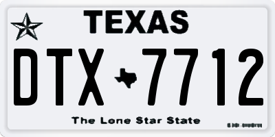 TX license plate DTX7712