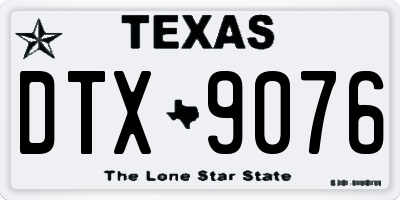 TX license plate DTX9076