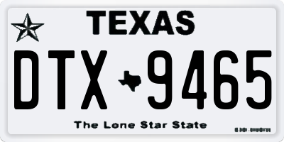 TX license plate DTX9465
