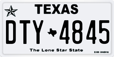 TX license plate DTY4845