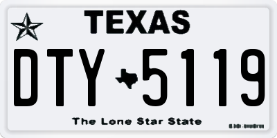 TX license plate DTY5119