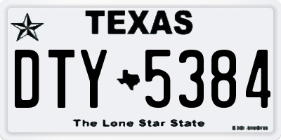 TX license plate DTY5384