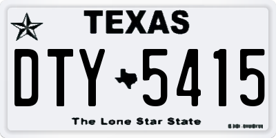 TX license plate DTY5415