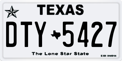 TX license plate DTY5427