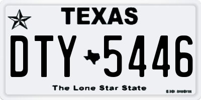 TX license plate DTY5446