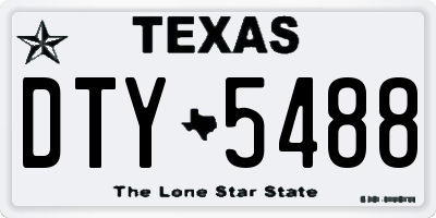 TX license plate DTY5488
