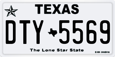 TX license plate DTY5569