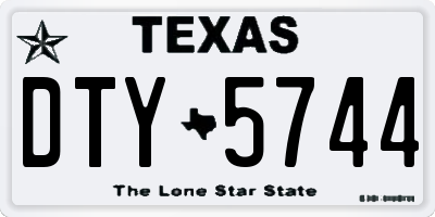TX license plate DTY5744