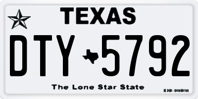 TX license plate DTY5792