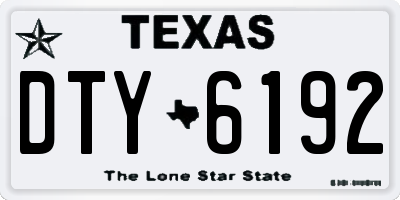 TX license plate DTY6192