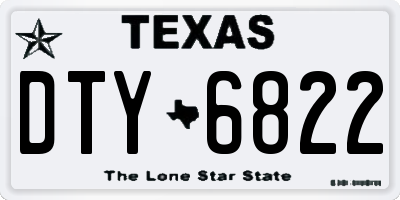TX license plate DTY6822