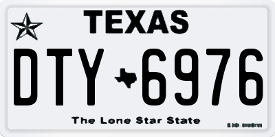 TX license plate DTY6976