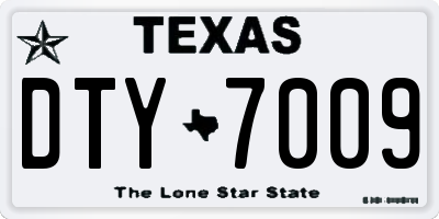 TX license plate DTY7009