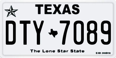 TX license plate DTY7089