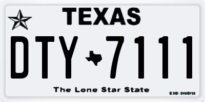 TX license plate DTY7111