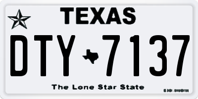 TX license plate DTY7137