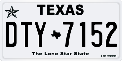 TX license plate DTY7152