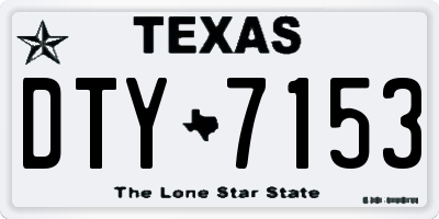 TX license plate DTY7153