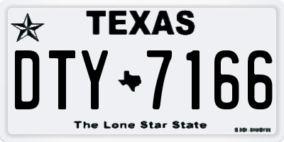 TX license plate DTY7166