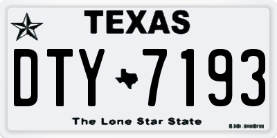 TX license plate DTY7193