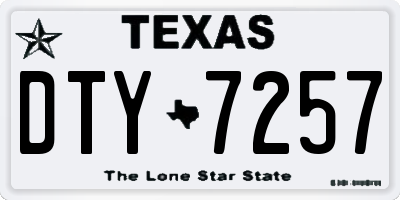 TX license plate DTY7257