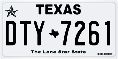 TX license plate DTY7261