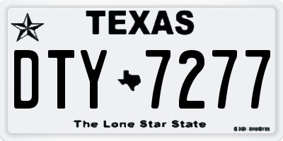 TX license plate DTY7277